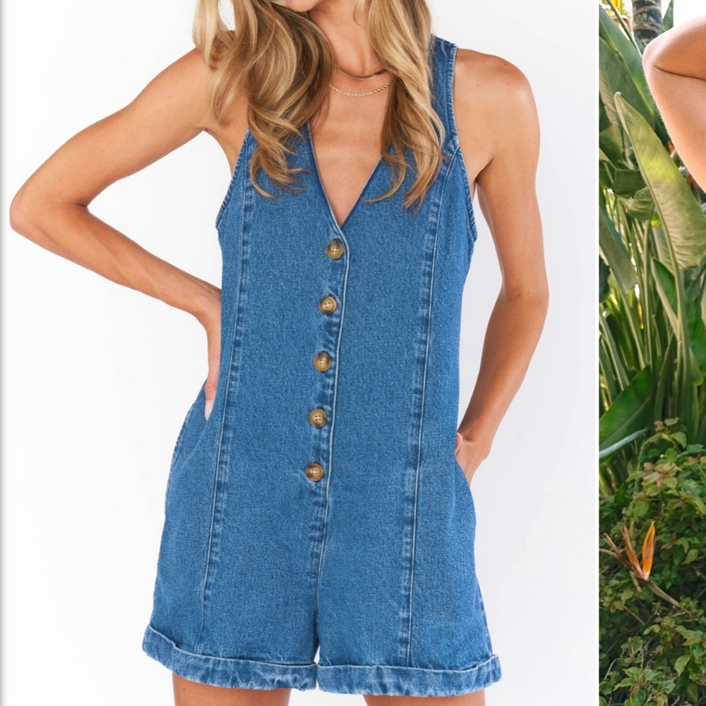 Show me your Mumu denim romper NWT